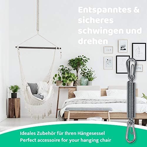  Besuchen Sie den everlar-Store everlar Hangesessel Schwingfeder Set I Made in EU I Mit Sicherungsseil + 2 Karabiner I Fuer sanftes & sicheres Schwingen von Hangestuhl, Boxsack, Liebesschaukel u.v.a. I 100 kg