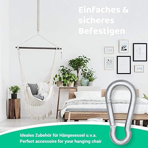  Besuchen Sie den everlar-Store everlar Karabiner Doppelpack I 11mm XXL, 450kg I Sicheres & Einfaches befestigen von Hangesessel, Hangematte, Schaukel, Boxsack, Sonnensegel, Liebesschaukel u.v.a.