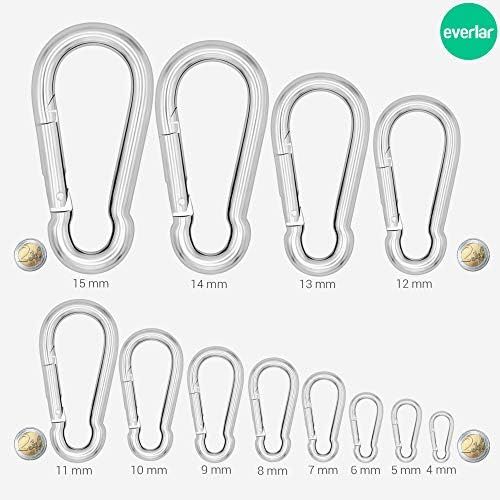  Besuchen Sie den everlar-Store everlar Karabiner Doppelpack I 11mm XXL, 450kg I Sicheres & Einfaches befestigen von Hangesessel, Hangematte, Schaukel, Boxsack, Sonnensegel, Liebesschaukel u.v.a.