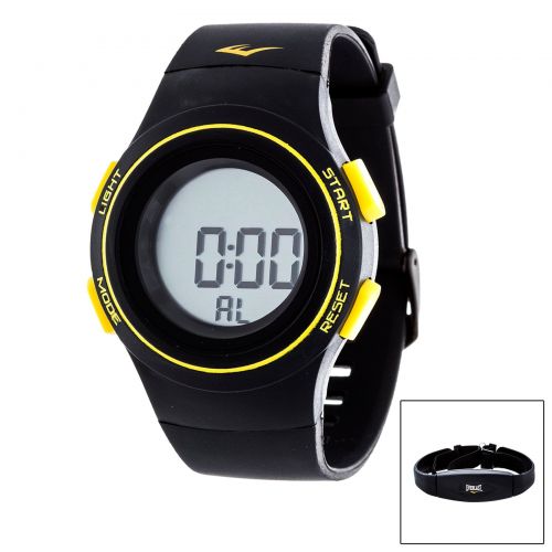  Everlast HR6 Heart Rate Monitor Watch with Transmitter Belt, White Plastic Band