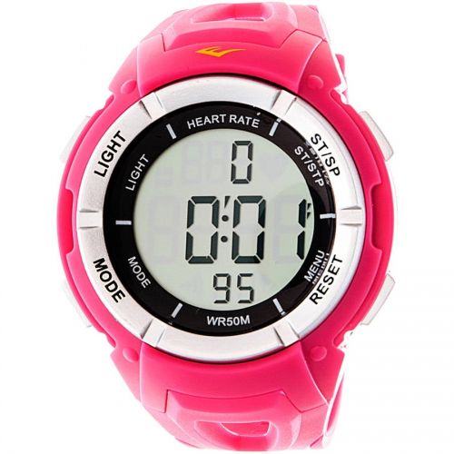  Everlast Womens HR3 Heart Rate Monitor Watch with Continuous Readout and Transmitter Belt, Pink Plastic Band