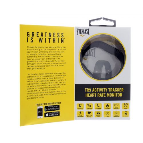  Everlast Bluetooth Wireless TR9 Heart Rate & Activity Tracker - Black