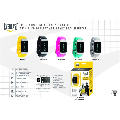  Everlast TR7 Pink Wireless Activity Tracker & Heart Rate Monitor WOLED Display Watch by Everlast