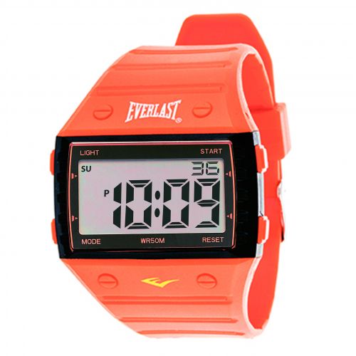  Everlast Sport Mens Square Watch with Red Rubber Strap by Everlast