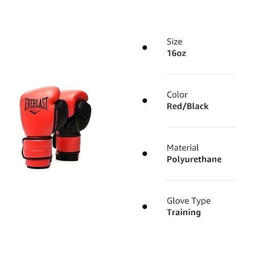  Everlast PowerLock2 Training Glove 16Oz Red/Black