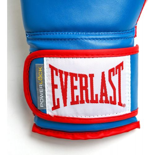  Everlast PowerLock Training Gloves blkWht PowerLock Training Gove, BlueRed, 16 oz