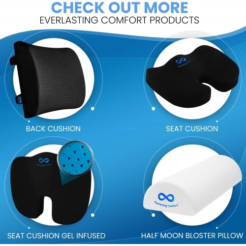  [아마존 핫딜]  [아마존핫딜]Everlasting Comfort 100% Pure Memory Foam Wedge Seat Cushion, Body Heat Responsive, Orthopedic U Cut-Out Design to Relieve Pain, Car Cushion, Standard, Black