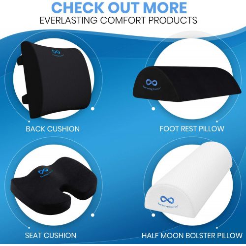  [아마존 핫딜]  [아마존핫딜]Everlasting Comfort Memory Foam Seat Cushion/Back Cushion Combo, Gel Infused & Ventilated, Orthopedic Design. Perfect for Office Chair, Relieves Back, Coccyx, Sciatica, Tailbone, Lumbar Pain, by Everl