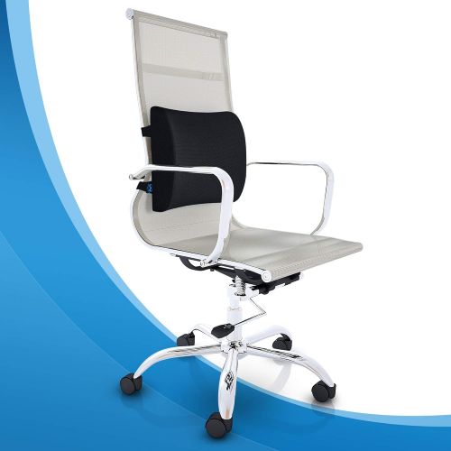  [아마존 핫딜] [아마존핫딜]Everlasting Comfort 100% Pure Memory Foam Back Cushion - Lumbar Support Pillow for Office, Car and Chair, Standard, Black