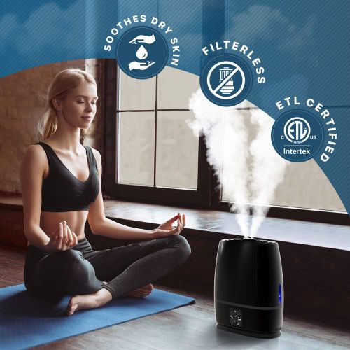  [아마존 핫딜] Everlasting Comfort Humidifiers for Bedroom (6L) with Essential Oil Tray (Black)