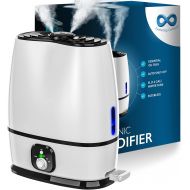 Everlasting Comfort Ultrasonic Cool Mist Humidifier for Bedroom (6L) - Lasts 50 Hours With Essential Oil Diffuser Tray - Quiet, Filterless Large Room Humidifiers - Small Air Vapori