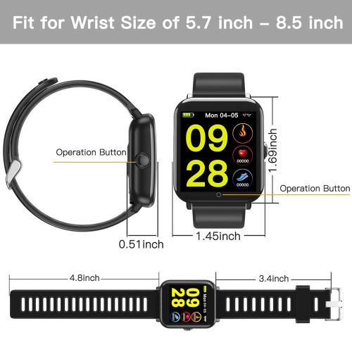  Evershop IP68 Smart Watch Fitness Tracker Armband mit 1,3 Zoll IPS Bildschirm zum Schwimmen Wasserdichter Uhr Aktivitatstracker mit Pulsmesser Kalorienzahler Schlafmonitor fuer Frau