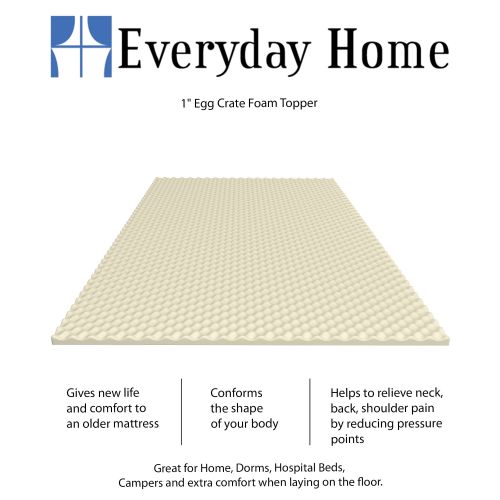  Egg Crate Mattress Topper - Twin and Twin XL - Designed to add extra comfort and support - by Everyday Home