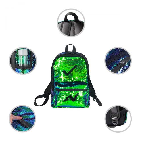  Everydlife Magic Reversible Sequin School Backpack for Girls Sparkly Lightweight Travel Back pack