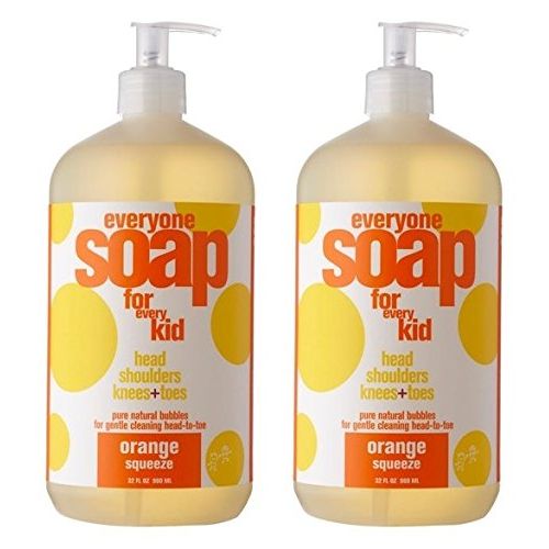  Everyone EveryOne For Kids 3-In-1 Orange Squeeze Soap (Pack of 2) With Orange Peel Oil, Anthemis Nobilis, Castor Seed Oil, Camphor Leaf Oil, Bitter Orange Oil, Aloe, Chamomile and Calendula