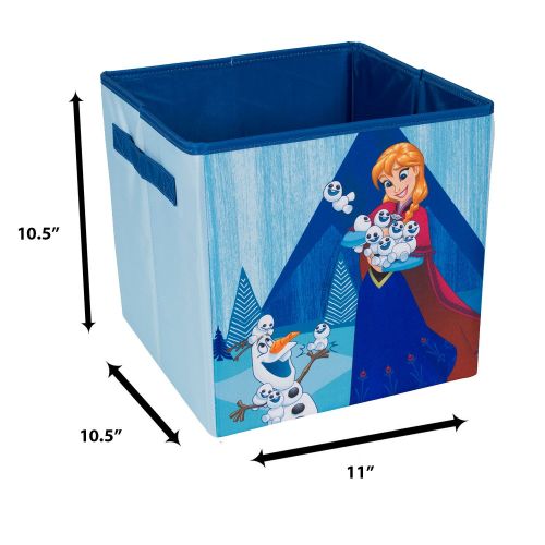  Everything Mary Frozen Anna and Olaf Collapsible Storage Bin by Disney - Cube Organizer for Closet, Kids Bedroom Box, Nursery Chest - Foldable Home Decor Basket Container with Strong Handles and D