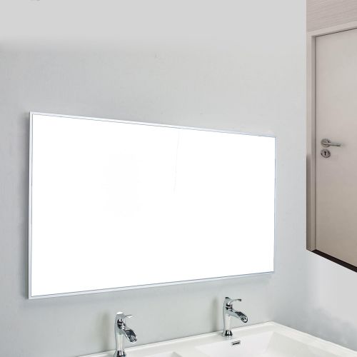  Eviva EVMR01-36X30-MetalFrame Sax 36 Brushed Metal Frame Bathroom Wall Mirrors Silver