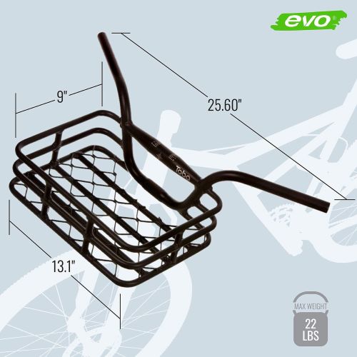  EVO Brooklyn Integrated Bicycle Basket for Handlebars: Sports & Outdoors