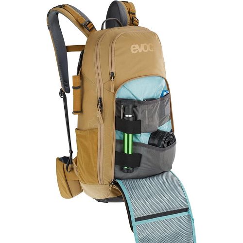  Evoc Hiking Backpack 16L Gold - Travel Backpack for Men and Women for Running Hiking and Trekking, Hiking Bag as Camping and Motorcycle Backpack with Helmet Attachment