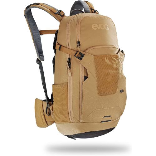  Evoc Hiking Backpack 16L Gold - Travel Backpack for Men and Women for Running Hiking and Trekking, Hiking Bag as Camping and Motorcycle Backpack with Helmet Attachment