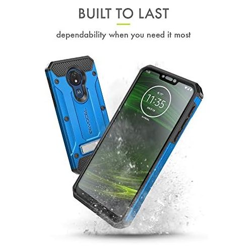  [아마존베스트]Evocel Motorola Moto G7 Power Case, [Explorer Series Pro] Premium Full Body Case with Glass Screen Protector, Belt Clip Holster, Metal Kickstand for Motorola Moto G7 Power (XT1955)