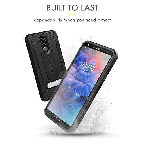  [아마존베스트]LG Stylo 5 Case, Evocel [Explorer Series Pro] Premium Full Body Case with Glass Screen Protector, Belt Clip Holster, Metal Kickstand for LG Stylo 5, Black