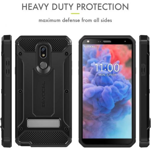  [아마존베스트]LG Stylo 5 Case, Evocel [Explorer Series Pro] Premium Full Body Case with Glass Screen Protector, Belt Clip Holster, Metal Kickstand for LG Stylo 5, Black