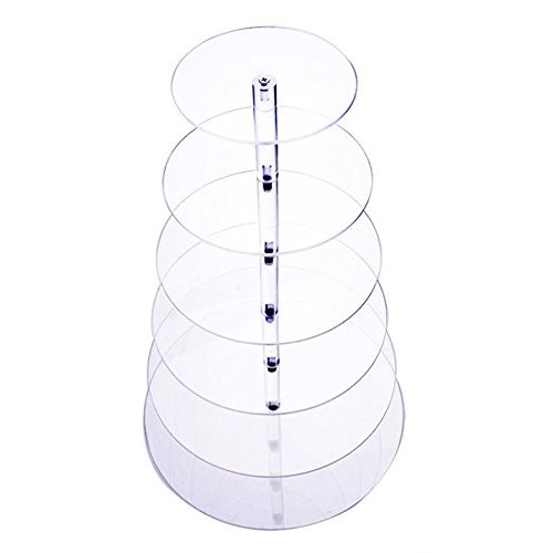  Evokem 7 Tier Clear Circle Round Cake Cupcake Stand Dessert Tower Wedding Birthday Christmas Party Display (7tier)