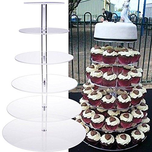  Evokem 7 Tier Clear Circle Round Cake Cupcake Stand Dessert Tower Wedding Birthday Christmas Party Display (7tier)