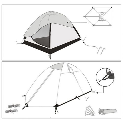  Evokem Pop-up Tent Waterproof UV Protect Tents for Camping Hiking Beach 3-4 Person [US STOCK]