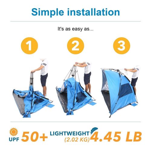  Evokem Pop-up Tent Waterproof UV Protect Tents for Camping Hiking Beach 3-4 Person [US STOCK]