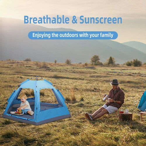  Evokem Pop-up Tent Waterproof UV Protect Tents for Camping Hiking Beach 3-4 Person [US Stock]