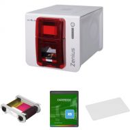 Evolis Zenius Classic Single-Sided ID Card Printer Kit (Fire Red)