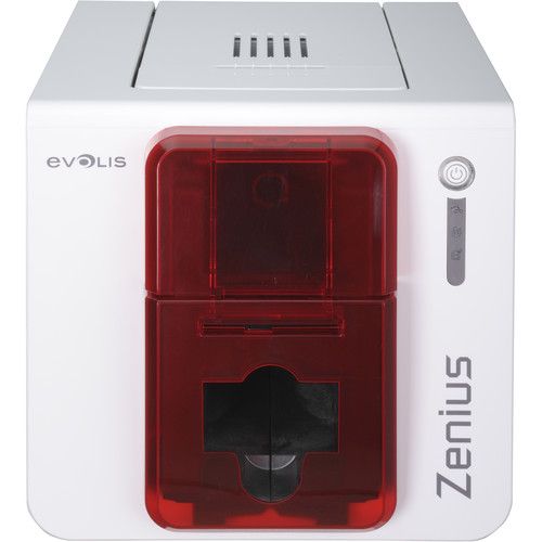  Evolis Zenius Expert Mag ISO Single-Sided Card Printer with Mag ISO Dual HiCo/LoCo 3-track magnetic stripe Encoder (Fire Red)
