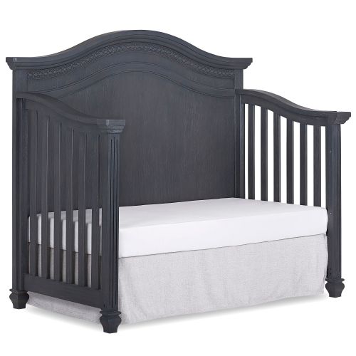  Evolur Madison 5 in 1 Curved Top Convertible Crib, Weathered Grey
