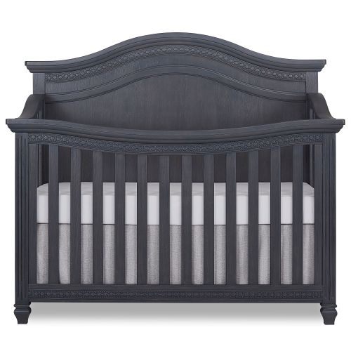  Evolur Madison 5 in 1 Curved Top Convertible Crib, Weathered Grey