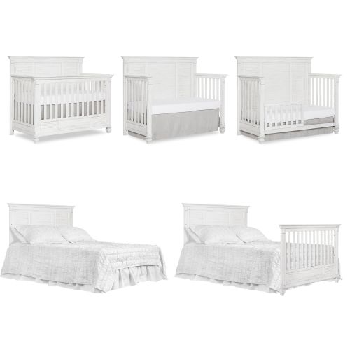  Evolur Signature Cape May 5 in 1 Full Panel Convertible Crib,Weathered White