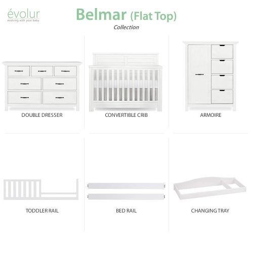  Evolur Belmar Double Dresser, Weathered White