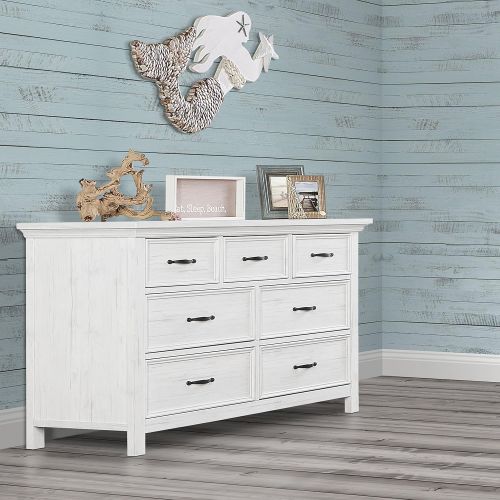  Evolur Belmar Double Dresser, Weathered White