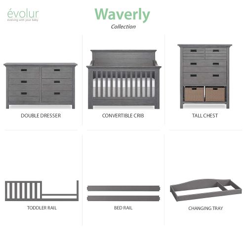  Evolur Waverly Double Dresser, Rustic Grey