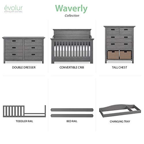  Evolur Waverly Double Dresser, Rustic Grey