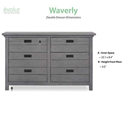  Evolur Waverly Double Dresser, Rustic Grey