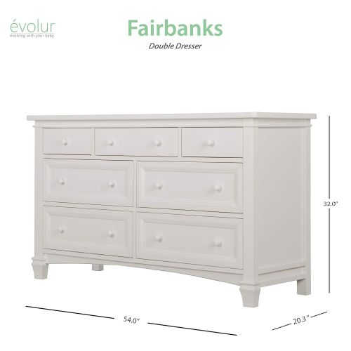  Evolur Fairbanks Double Dresser, Winter White