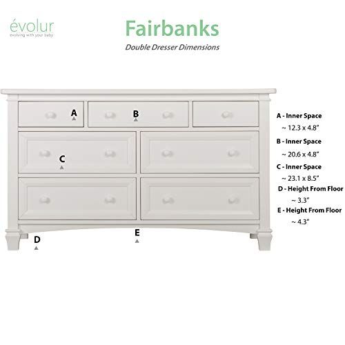  Evolur Fairbanks Double Dresser, Winter White