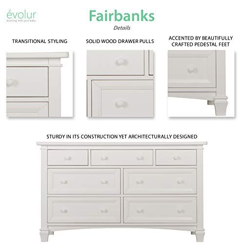  Evolur Fairbanks Double Dresser, Winter White