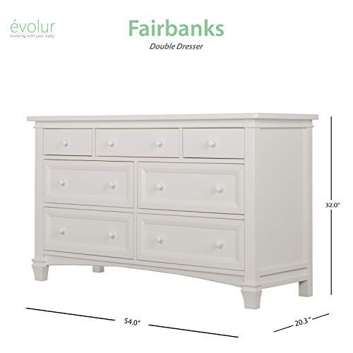  Evolur Fairbanks Double Dresser, Winter White