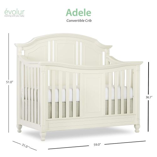 Evolur Adele 5 in 1 Convertible Crib in Creme Brulee