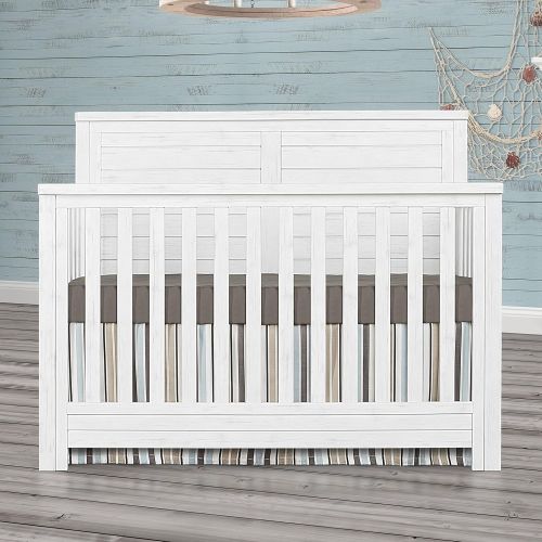  Evolur Belmar Flat 5 in 1 Convertible Crib, Weathered White