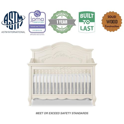  Evolur Aurora 5-in-1 Convertible Crib, Ivory Lace