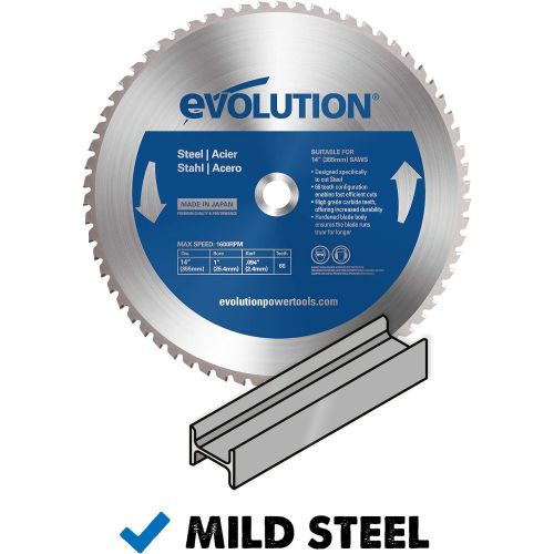  Evolution Power Tools 14BLADEST Steel Cutting Saw Blade, 14-Inch x 66-Tooth , Blue